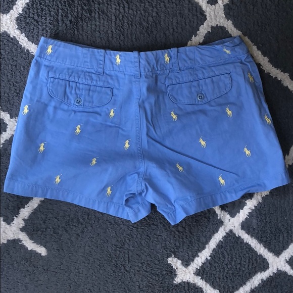 Ralph Lauren sz 6 blue/yellow horse printed shorts - Picture 3 of 4